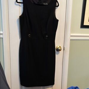 Chic Black Mini Dress with Button Accents